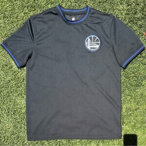 NBA Golden State Warriors Contrast Trim Logo Patch Crewneck Mesh Sports Jersey M